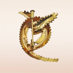 Broche feuille de fougère en plaqué or
