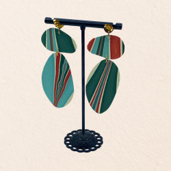 Pendants en papier indien Turquoise, vert et rouge
